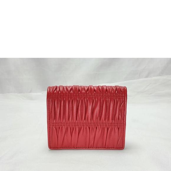 Prada Wallet Nappa Red Bag Bifold Gaufre - Picture 1 of 5